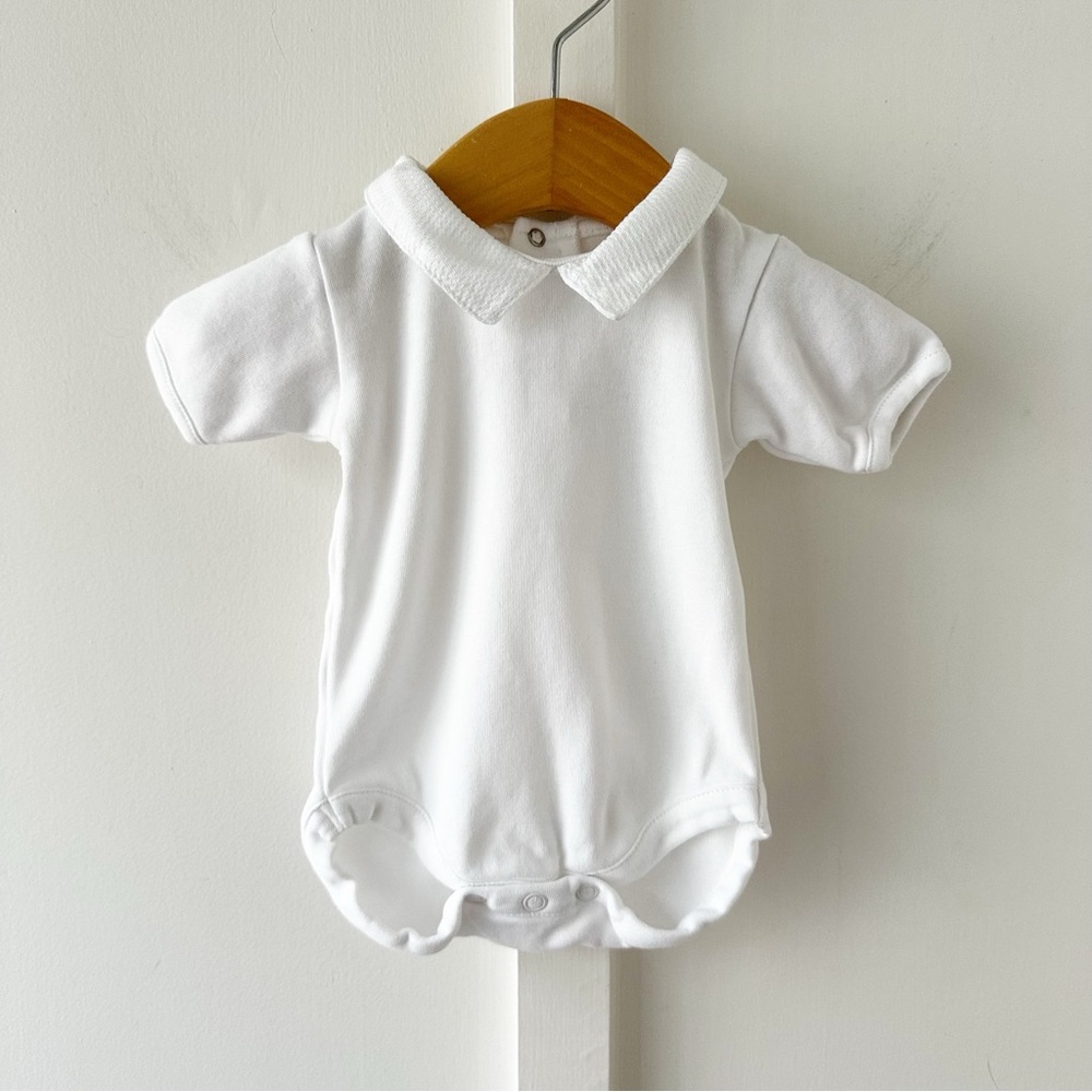 HILL HOUSE HOME white collared onesie